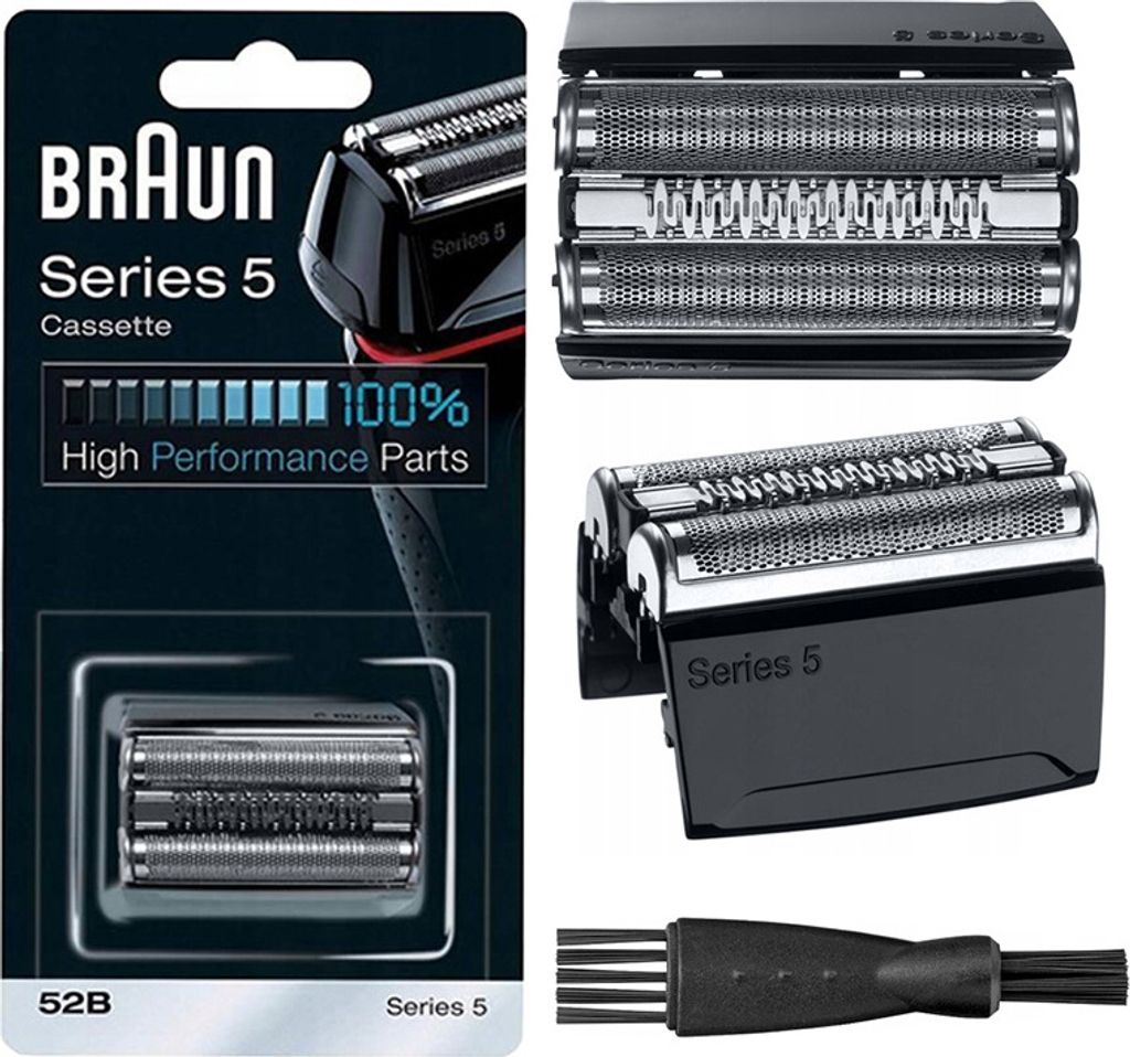 Braun Scherfolie Klingenblock 52B Serie 5 Rasierer Ersatzteil Schwarz