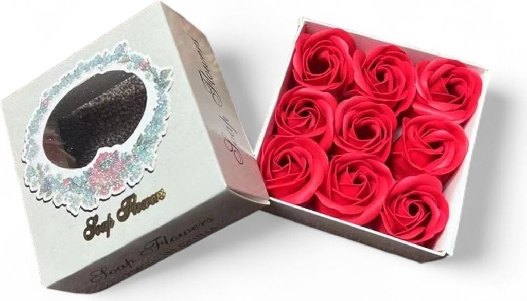 Dekoration Seifenblume Rose in Box für ihr Badezimmer Grüne Box