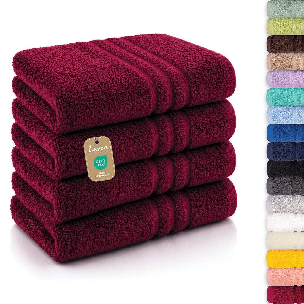 Lavea® 4er Set Handtücher 50x100 cm - Elena, 100% Produktbild 