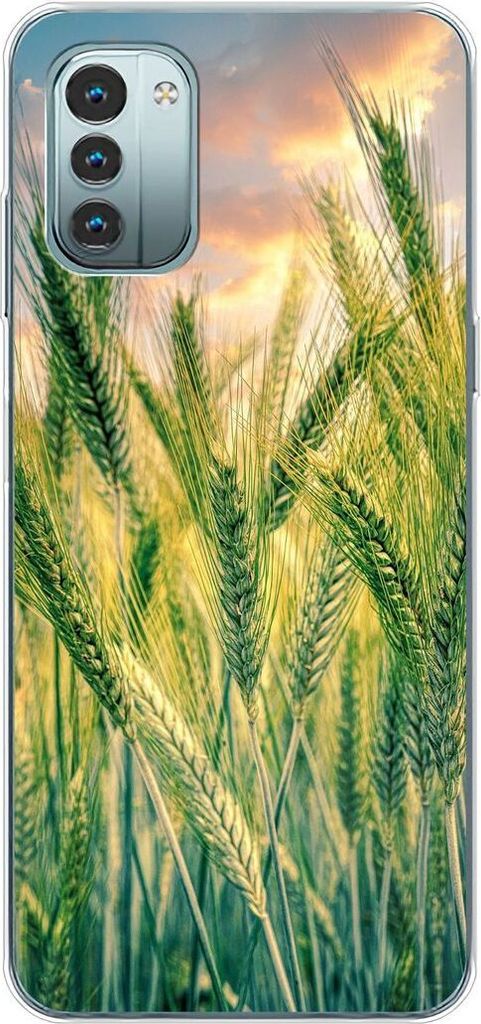 König Design Hülle kompatibel mit Nokia G11 Kunststoff Soft Handyhülle - Handy Case Kornfeld