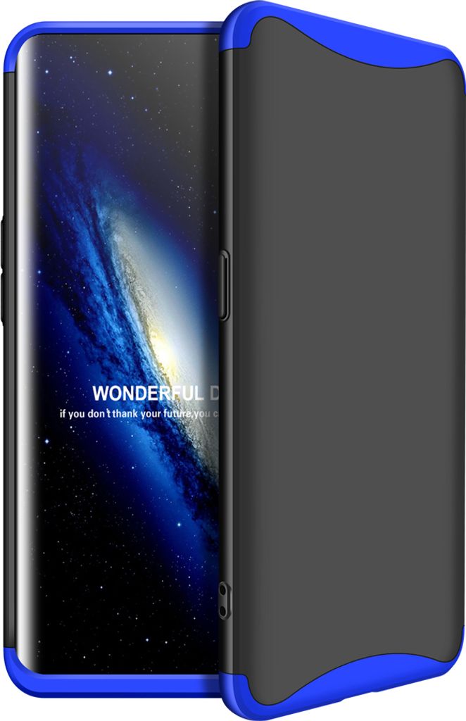 Für OPPO Finden Sie X Ultra Slim PC Rückabdeckung rutschfeste 360 Grad Full Protective Gehäuse blau schwarz