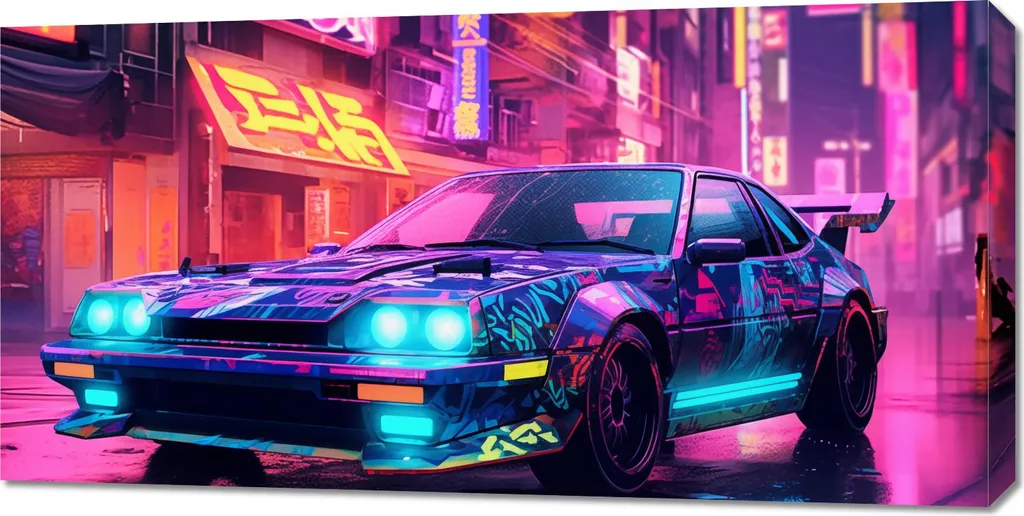 Arredo Cyberpunk: Quadro 100x50 Notte in Neo-Tokyo per Gaming Room