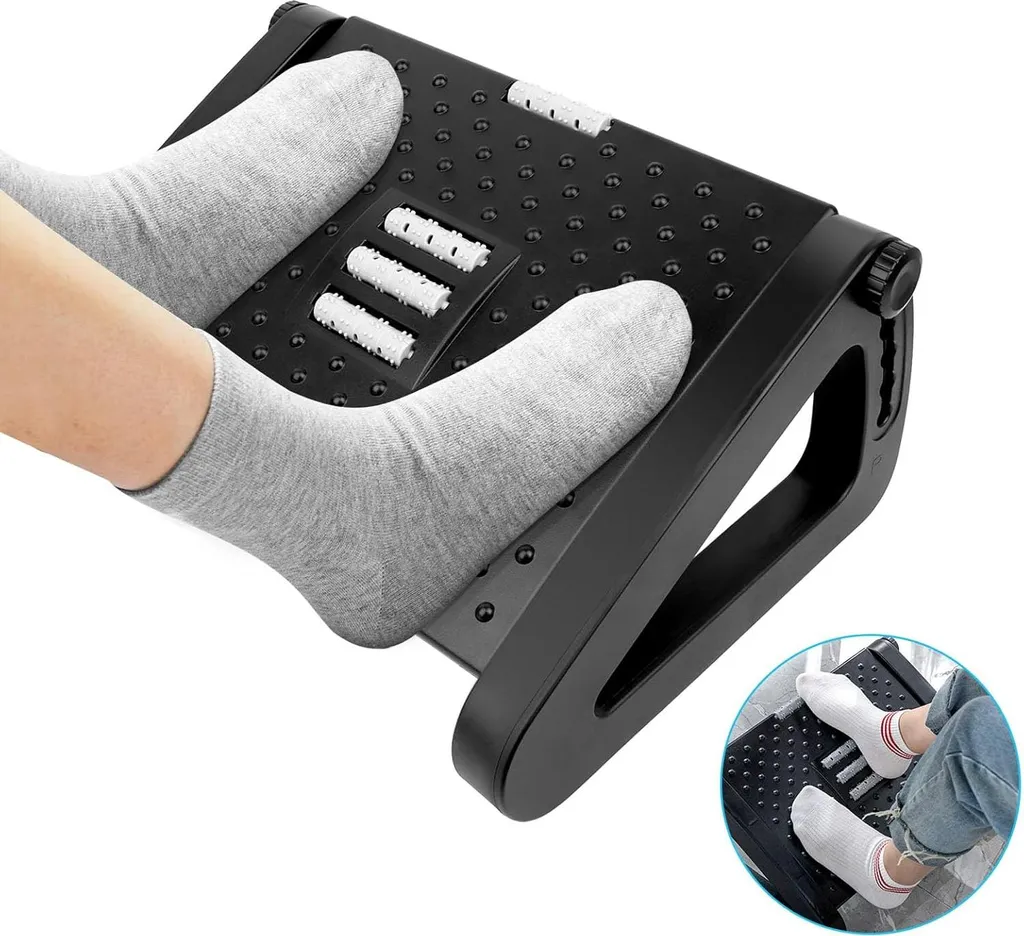 Soulager mal de dos avec ce repose-pieds massage 6 hauteurs réglables