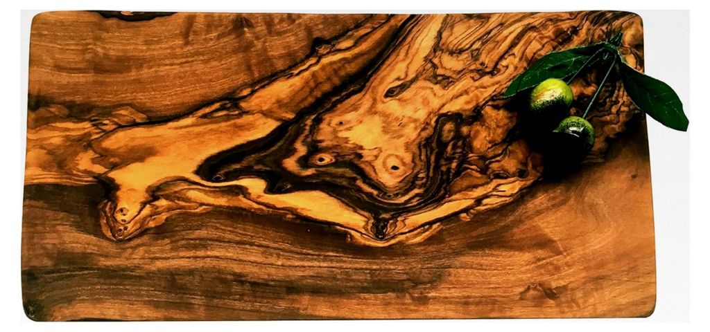 Schneidebrett ELLI, 30 x 15 cm, aus Olivenholz, einzigartige Maserung, handgefertigt aus Kreta