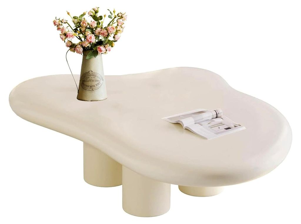 Moderner Cloud-Couchtisch – unregelmäßiger Beistelltisch für das Wohnzimmer – schwarz/cremefarben/weißer Beistelltisch, Cocktailtisch