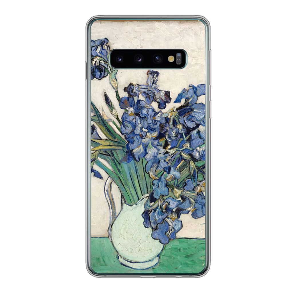 MuchoWow Handyhülle Schutzhülle Hülle für Samsung Galaxy S10 Stilleben mit Schwertlilien - Vincent van Gogh Silikon Softcase Handy Hülle - H...
