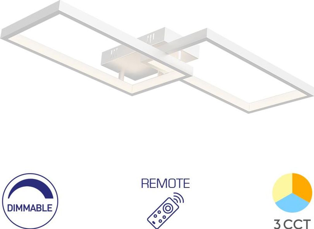 Braytron LED Deckenleuchte 40W Dimmbar Warmweiß Neutralweiß Kaltweiß 4400lm 120° Weiß Aluminium