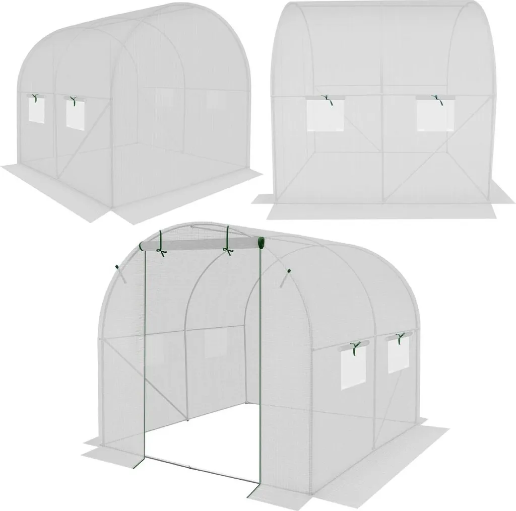 Grande serre de jardin maraîchère tunnel blanche 2x2m structure acier