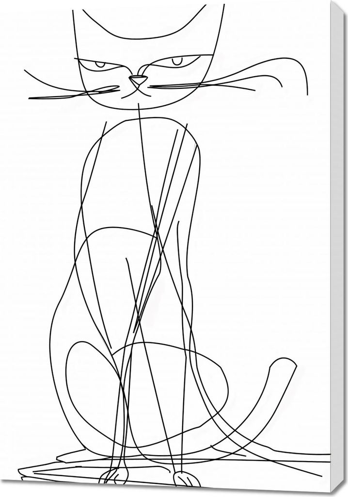 Bild 70x100cm Katze Linienelement
