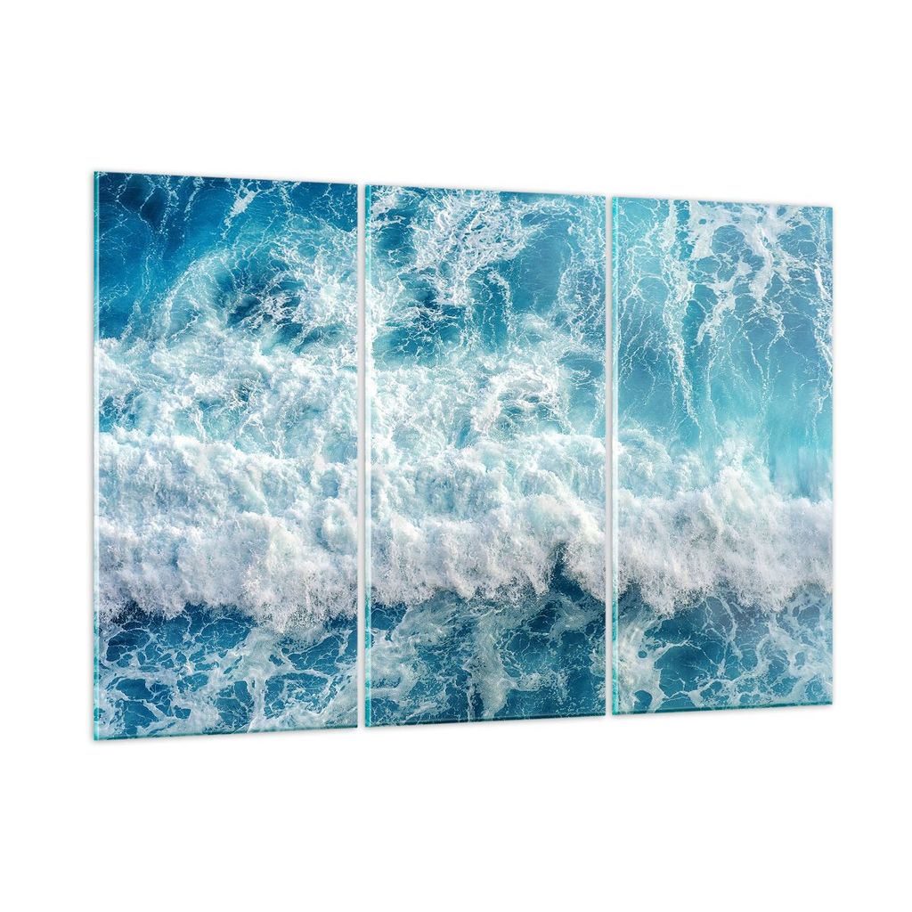 Bilder auf glas - Meer Welle Ozean - 165x110cm - Glasbilder - Wandbilder - Kunstdruck - zum Aufhängen bereit - Wanddekoration aus Glas - Glas Bild...
