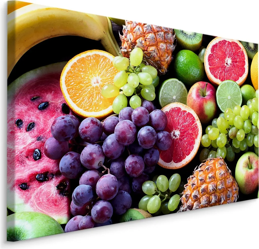 Carta da Parati Tela 100x70 Frutta Vintage Limoni Banane Stampa XXL