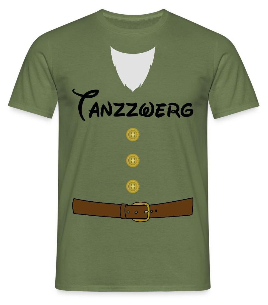 Spreadshirt Tanzzwerg Sieben Zwerge Karneval-Kostüm für Erwachsene Männer T-Shirt, XXL, Militärgrün