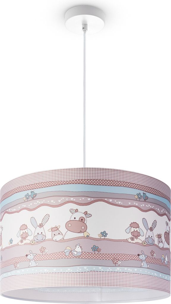 Kinderlampe Deckenlampe LED Pendelleuchte Kinderzimmer Lampe Tier-Motiv, E27 Leuchten Farbe / Größe Beige (Ø45.5cm)