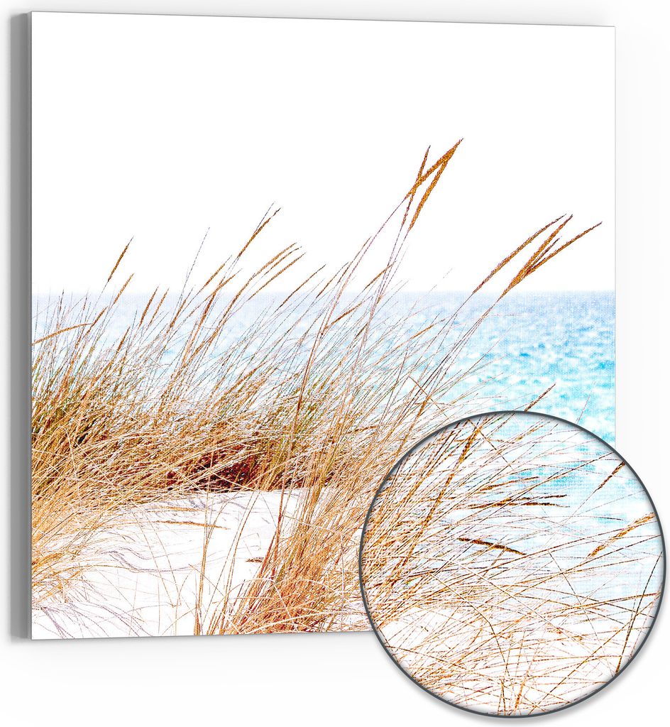 DEQOART Hybrid Leinwand Bild 50x50 cm 'Stille Meeresbrise' Wandbild Glas flach modern