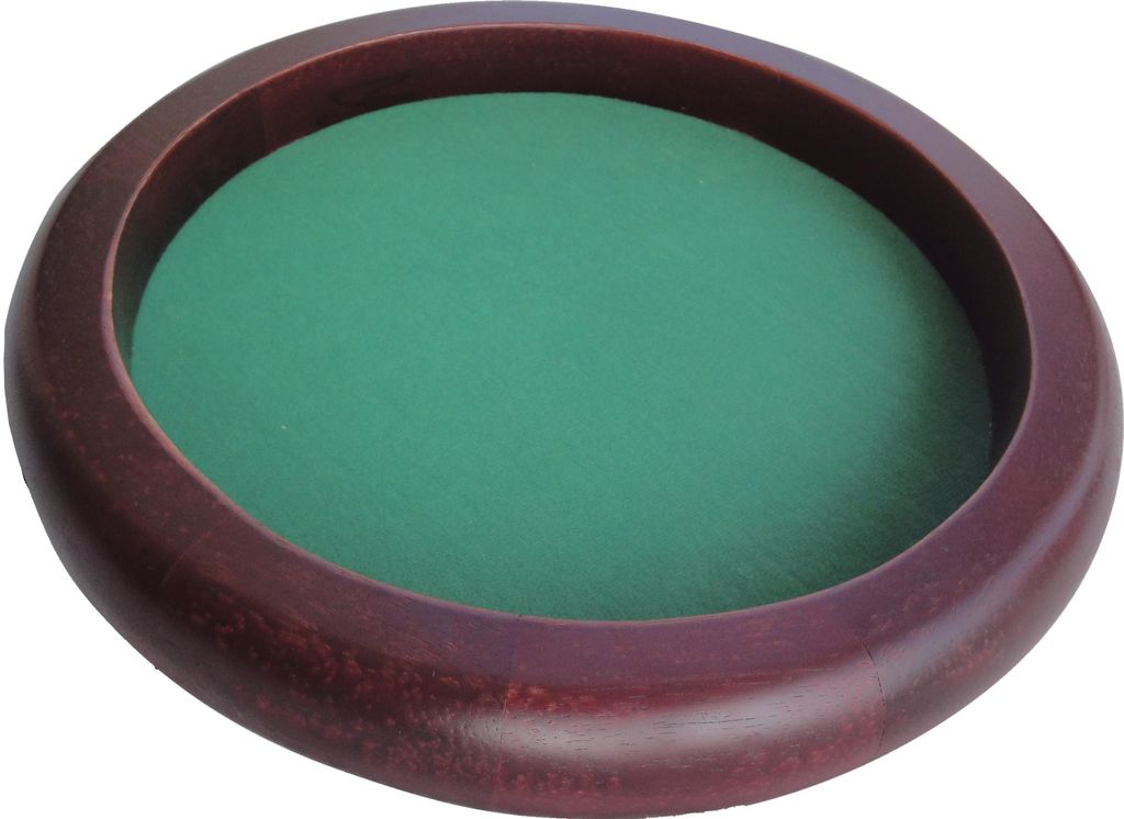 HOT Games Würfelpiste braun Holz rund 35cm.gr.Filz