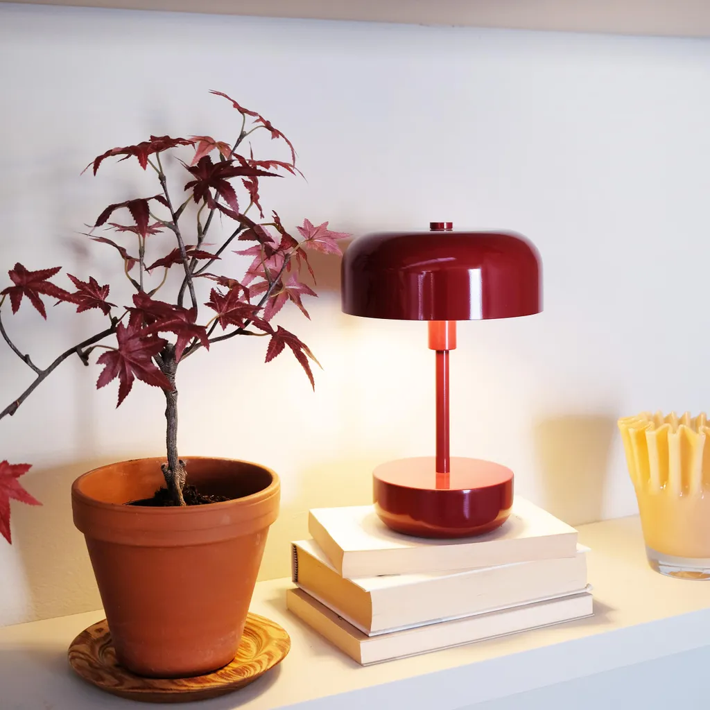 Lampada Haipot Rosso Scuro: Atmosfera LED Dimmerabile per Interni