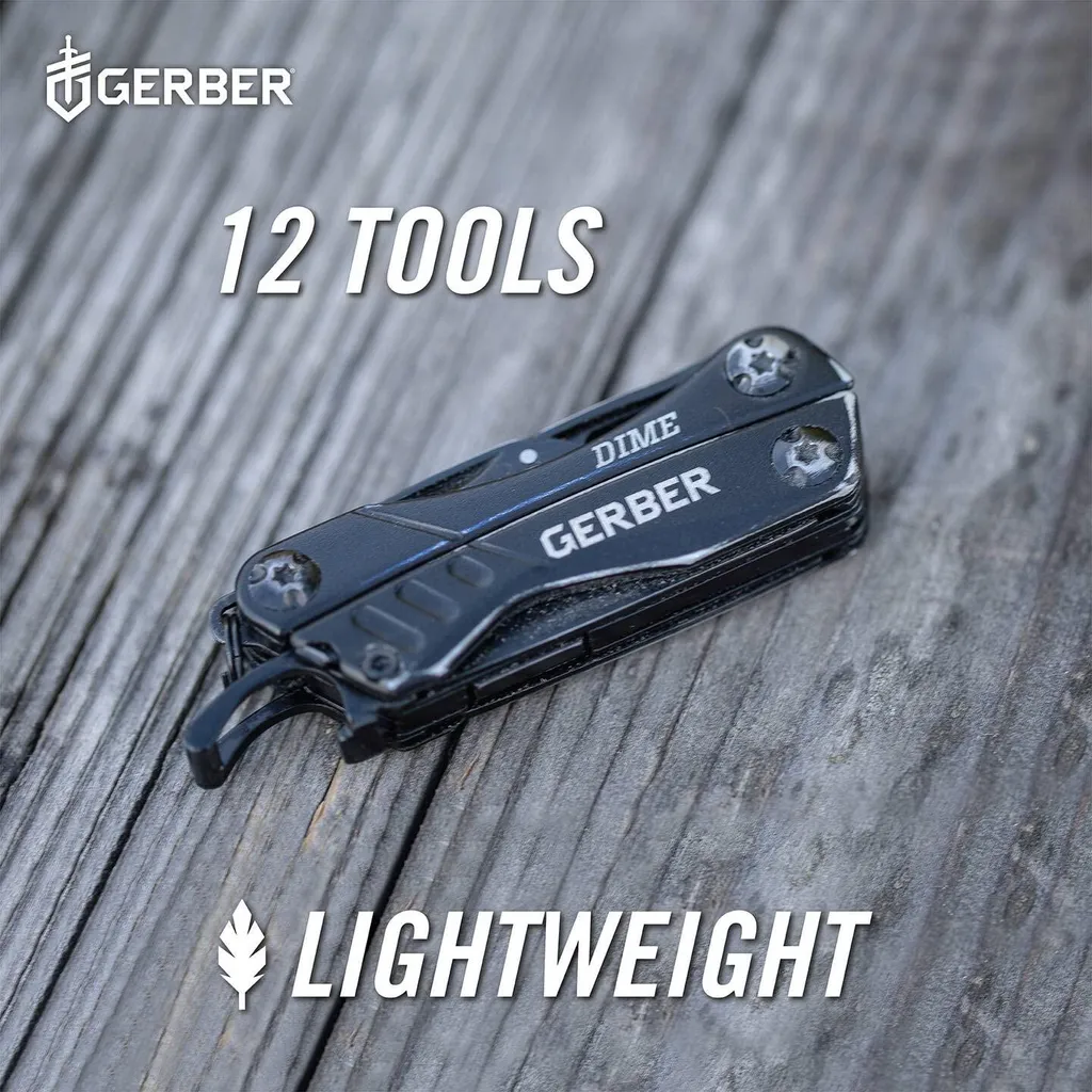 Mini Outil Multifonction 12 en 1 Noir Gerber Dime ultra compact