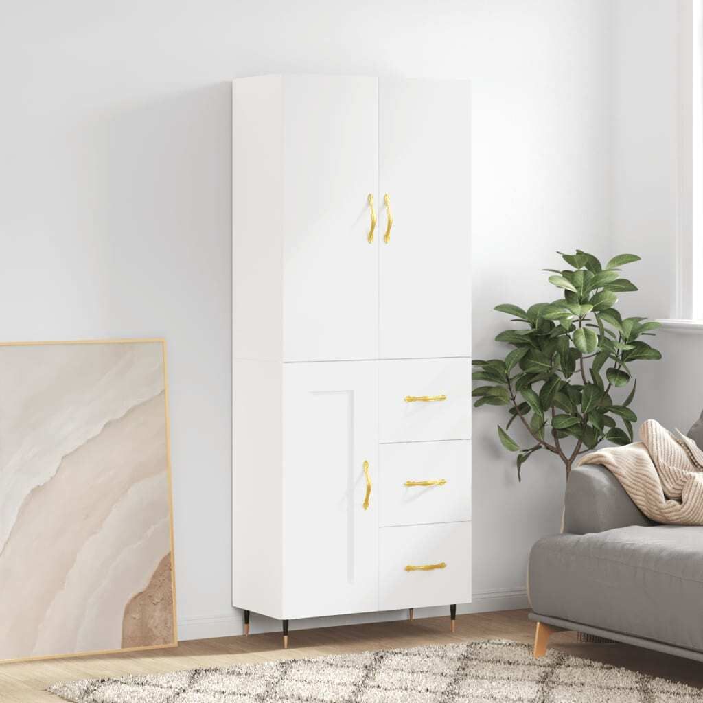 Maison Exclusive - Highboard Weiß 69,5x34x180 cm Holzwerkstoff