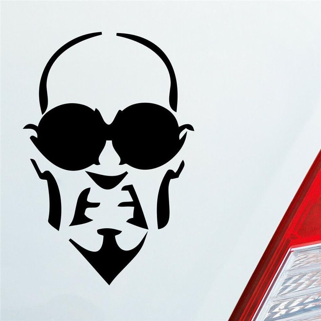 Auto Aufkleber Evil Face Gesicht Devil Bad Tuning Car 12x8 cm Schwarz Glanz Sticker Heckscheibenaufkleber