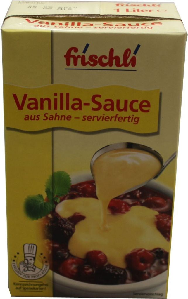 Frischli Vanilla Sahne Sauce feinstes Vanilla-Aroma mit Produktbild 