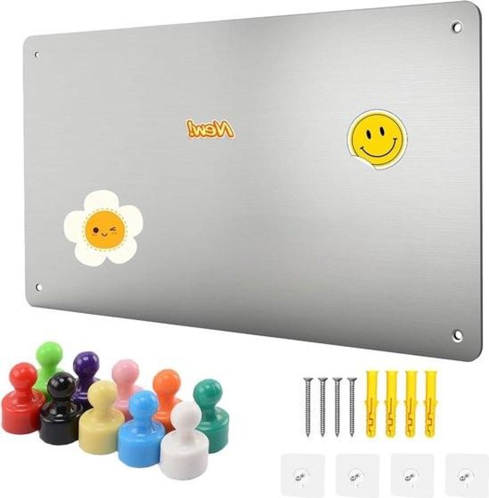 Magnettafel 40 x 30 cm - Küche und Wand - Inklusive 20 Magneten