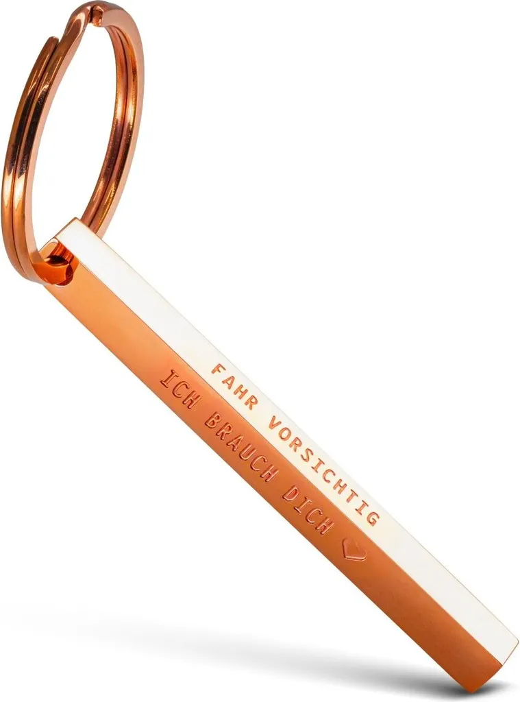 Porte-clés parallélépipédique avec gravure profonde filigrane Inox