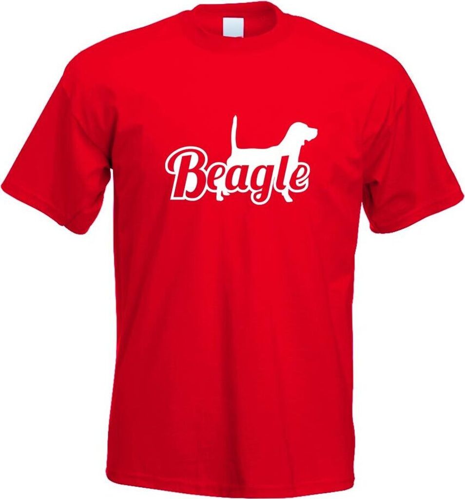Kiwistar - T-Shirt - rot - Beagle - Hund Motiv Bedruckt Funshirt Design Print - mit Motiv Bedruckt - Funshirt Design - Sport - Freizeit - Herren - XXL