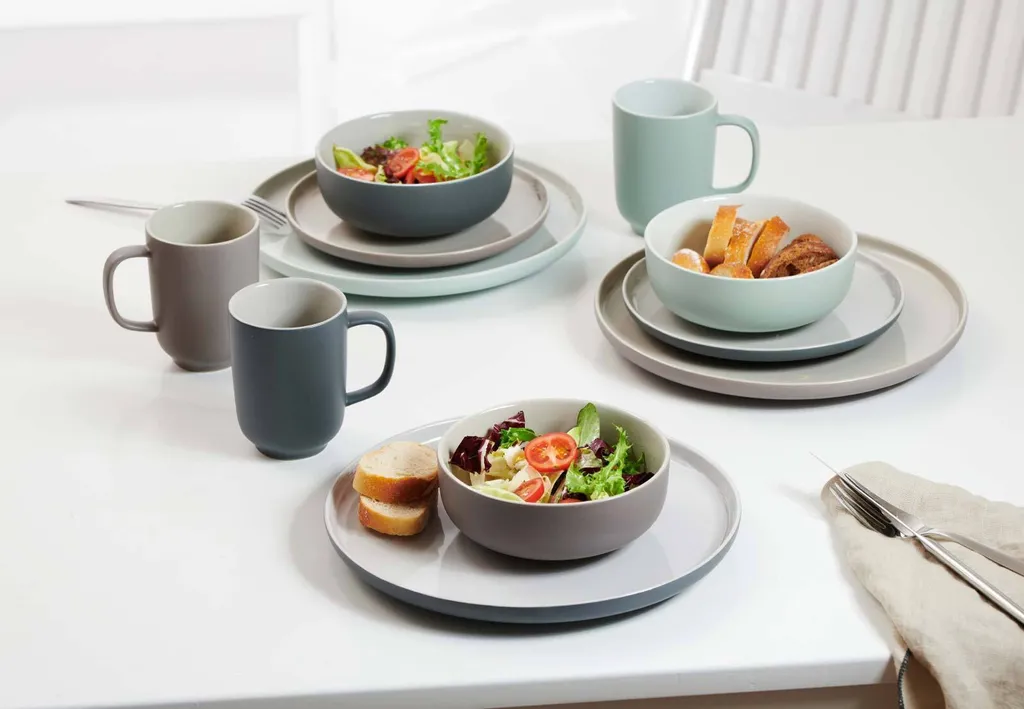 Ritzenhoff & Breker JASPER 16 Pezzi - Servizio Piatti Grigio Stoneware - 8