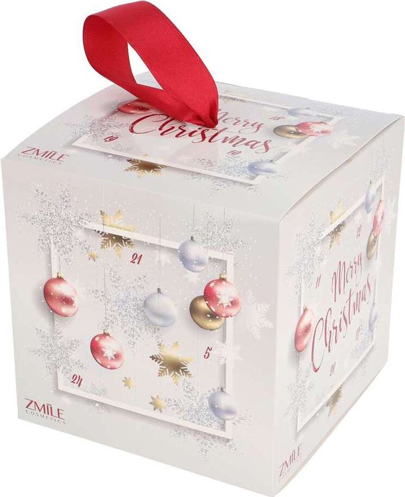 Adventskalender Cube Merry Christmas silver/gold/magenta