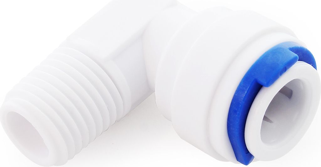 Wiltec 90° Jaco Fitting für Schlauch 10 mm und mit 12,91 mm (1/4") AG, für Trinkwasser Ultrafiltration Mikrofilter Umkehrosmose (RO)