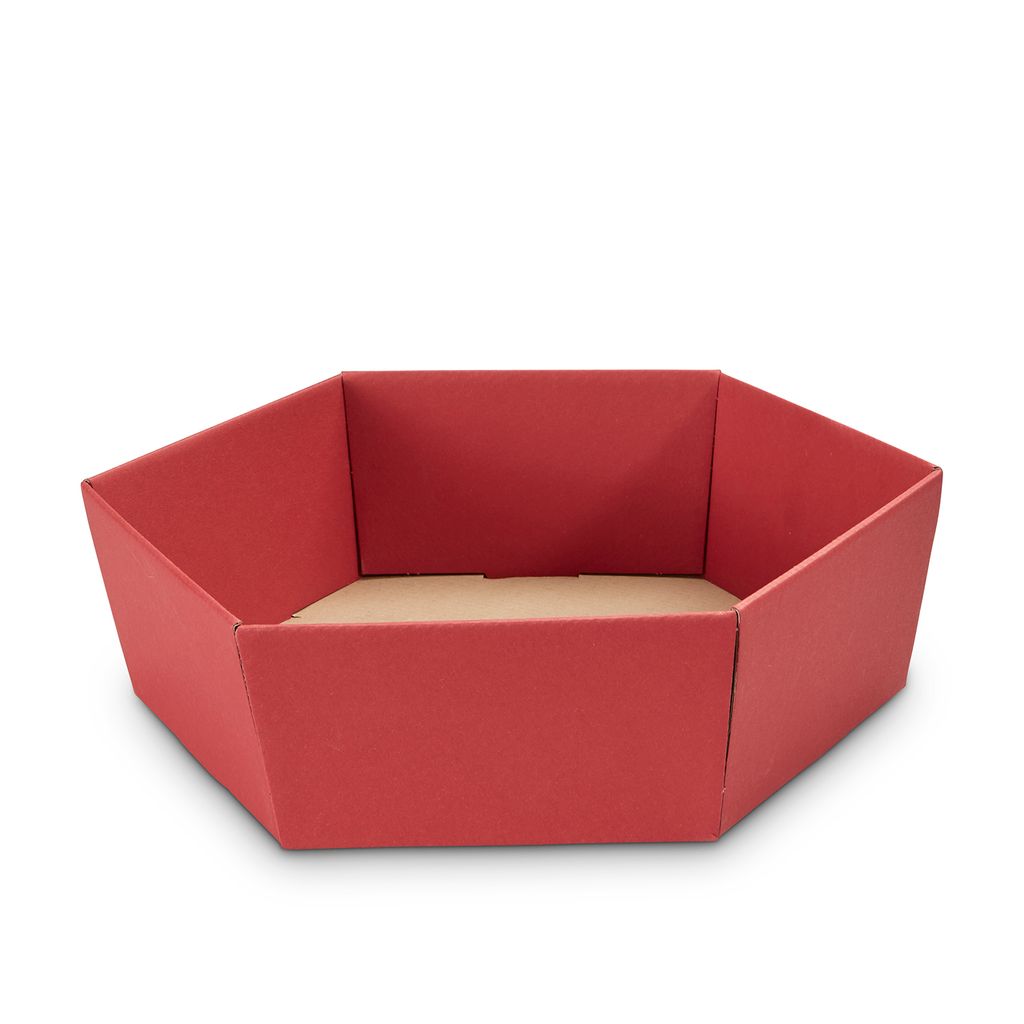 5 x PresentFill Präsentkorb - sechseckig groß - Geschenkkorb, Bordeaux