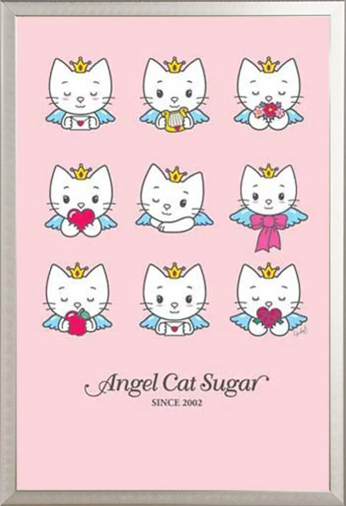 Poster Angel Cat Sugar 9 Lives avec cadre en aluminium argenté 61x91,5