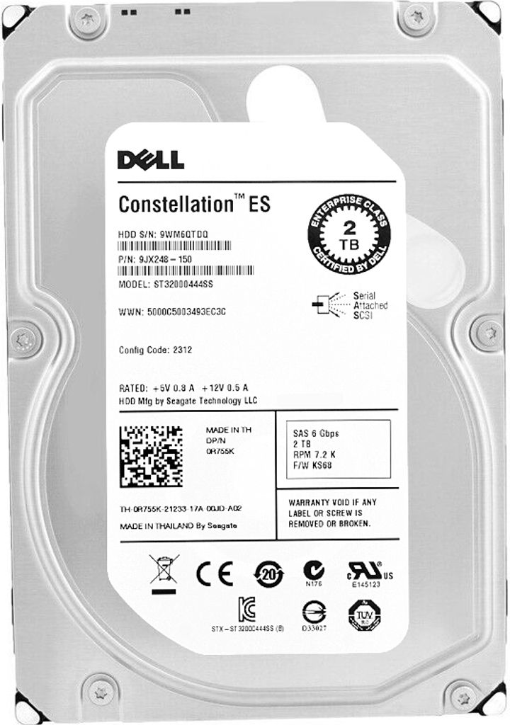 Festplatte Dell 0R755K 2TB 7200Rpm Sas II 3.5'' Zoll ST32000444SS