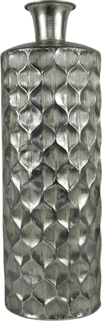 Vase argenté métal 57 cm carré : l'objet déco pour illuminer un coin