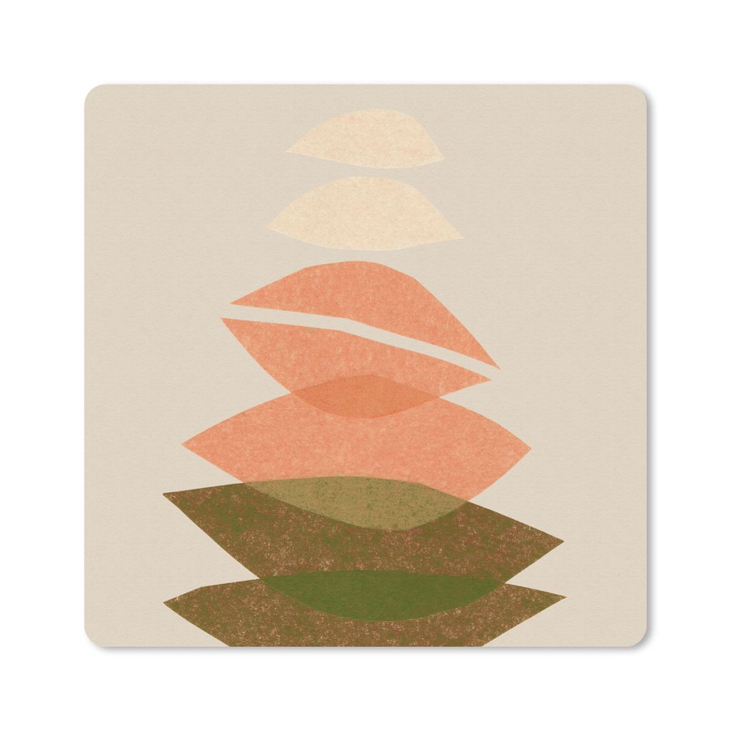 MuchoWow Mauspad Mousepad Formen - Pastell - Farben - Abstrakt 20x20 cm - Mousepads - Maus Mat - Pad - Mausunterlage - Desk Mat - Bureauartikeln