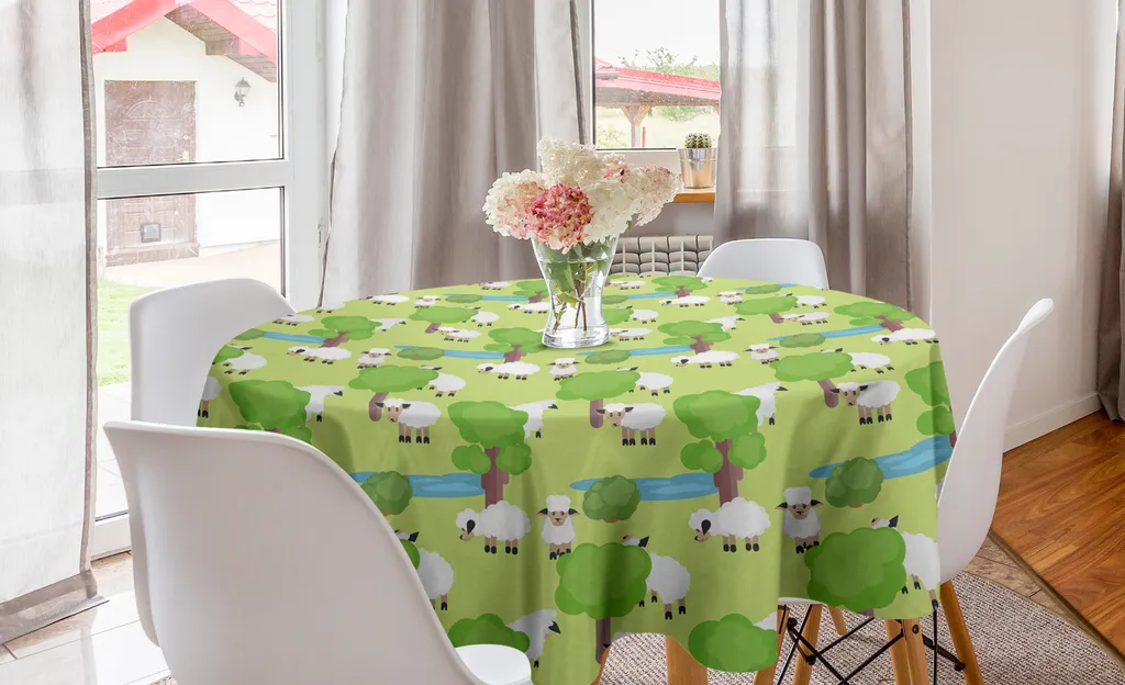 Tovaglia Rotonda Abakuhaus 150cm Pecorelle Bosco | Arredo Country Chic