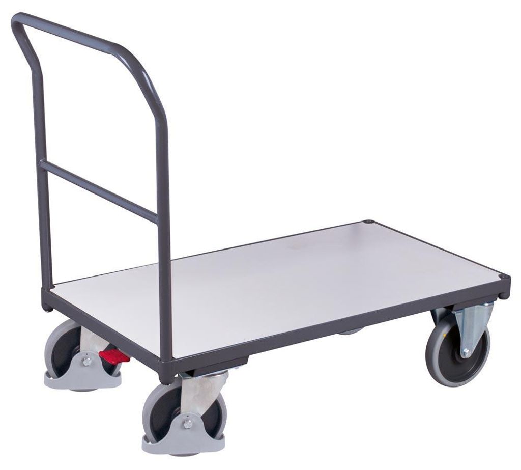Leitfähiger ESD Plattformwagen - Ladefläche 500 x 880 mm (BxT) - Traglast 400 kg - graphitgrau