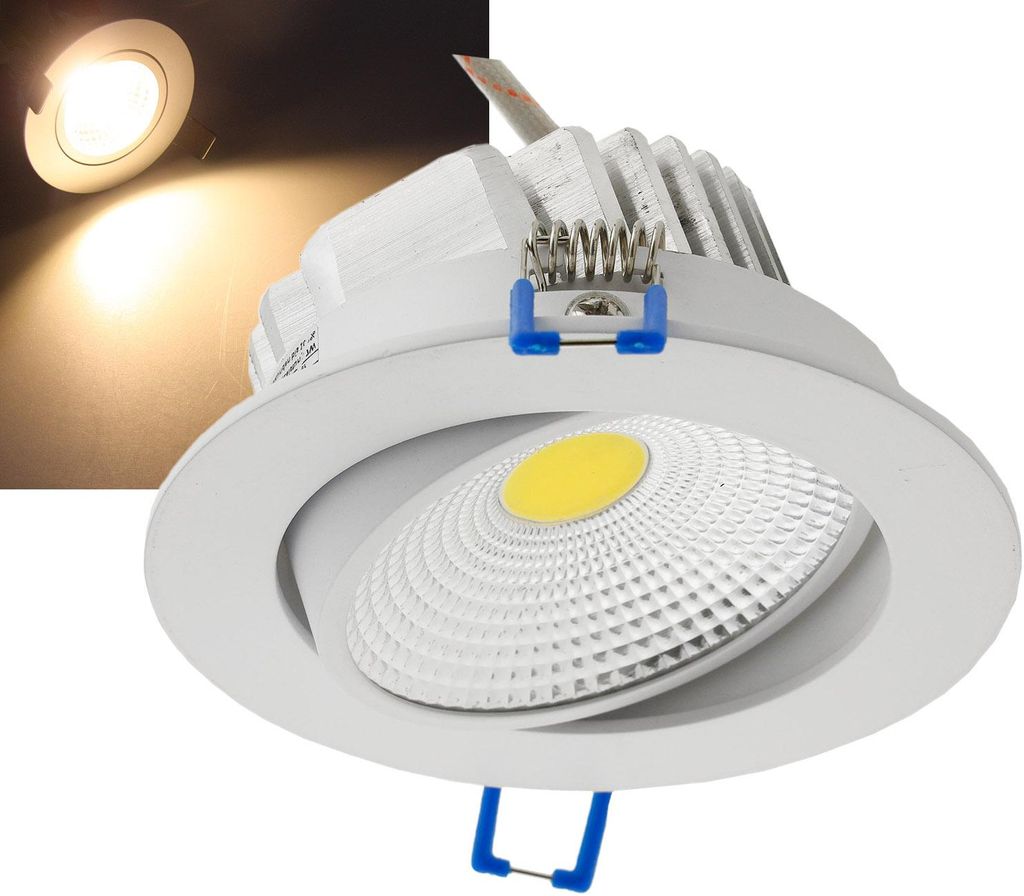 LED-Einbauleuchte COB-7 7W 550lm 3000K 75° Ø109xT47mm Produktbild 