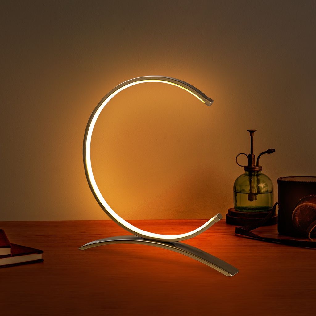 Opviq, Moon - 13331, Tischlampe, METALLKÖRPER, Gold, 35 x 4 x 34 cm