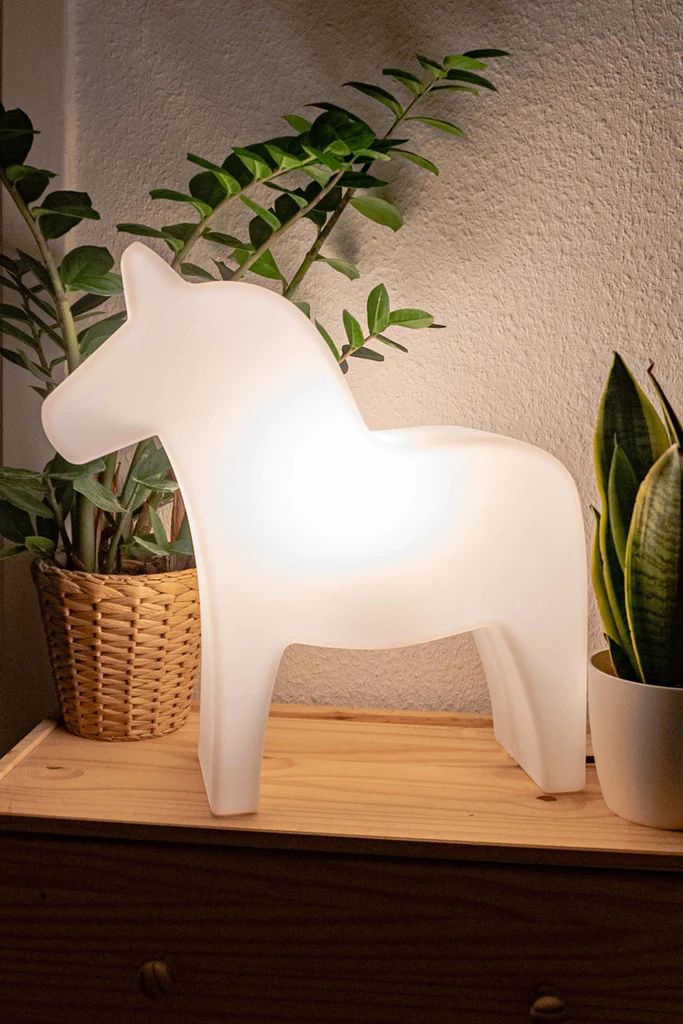8 seasons - Motivleuchte Shining Dala Horse 43 cm weiß LED