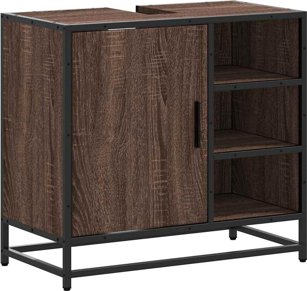 vidaXL Waschbeckenunterschrank Braun Eichen-Optik 65x33x60 cm
