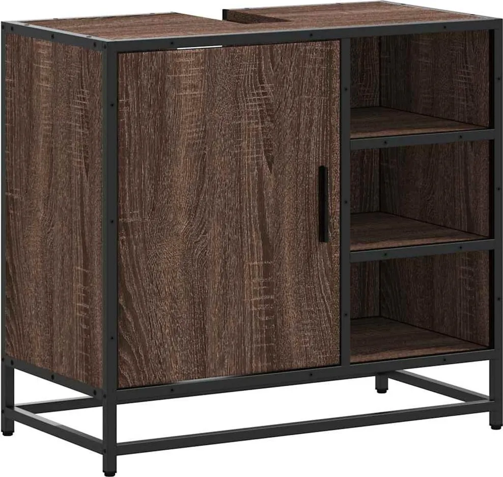 vidaXL Mobiletto marrone effetto rovere 65x33x60 cm
