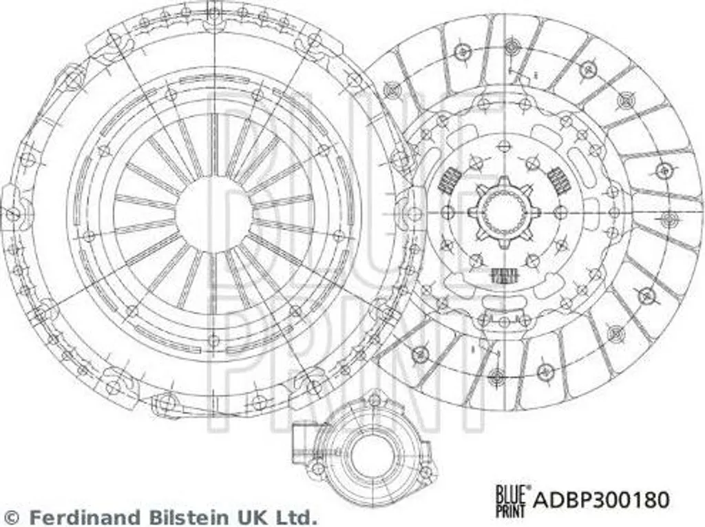 Kit d'embrayage pour Opel Astra J et Zafira Blue Print ADBP300180 240mm