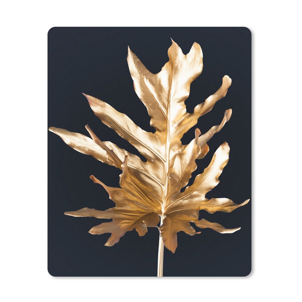 MuchoWow Mauspad Mousepad Blätter - Gold - Herbst - Natur - Luxus 19x23 cm - Mousepads - Maus Mat - Pad - Mausunterlage - Mauspads - Spielen