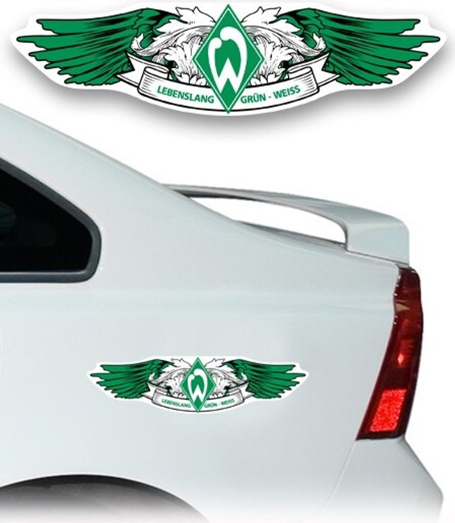 AUTO AUFKLEBER STICKER SV WERDER BREMEN Wings mittel7,95€ NEU