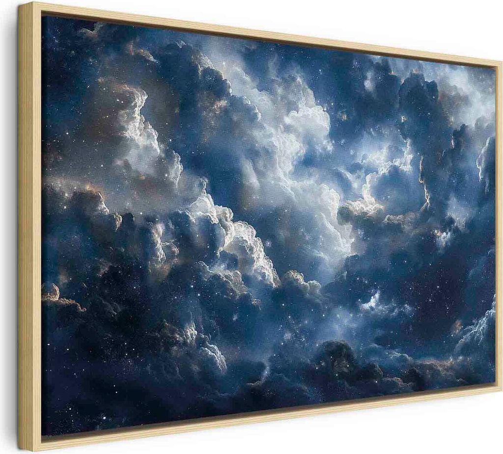 Italienischer Leinwand Leinwandbild - Astronomical Wonders: Clouds and Stars in Harmonious Combination 120x80 cm Muster b-H-10057-b-a