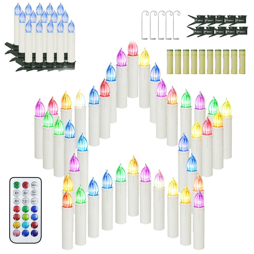 Bougies LED sans fil pour sapin de Noël, avec clips, Image du produit 