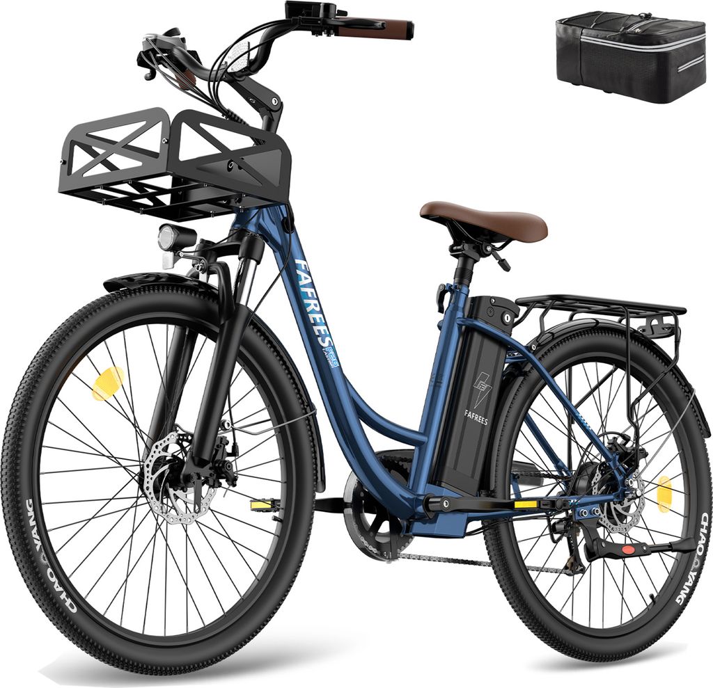 Elektrofahrrad 26 Zoll 36 V 25 Ah City E-Bike LCD 250 W 25 km/h, Fahrrad Shimano 7 S Mountainbike Blau