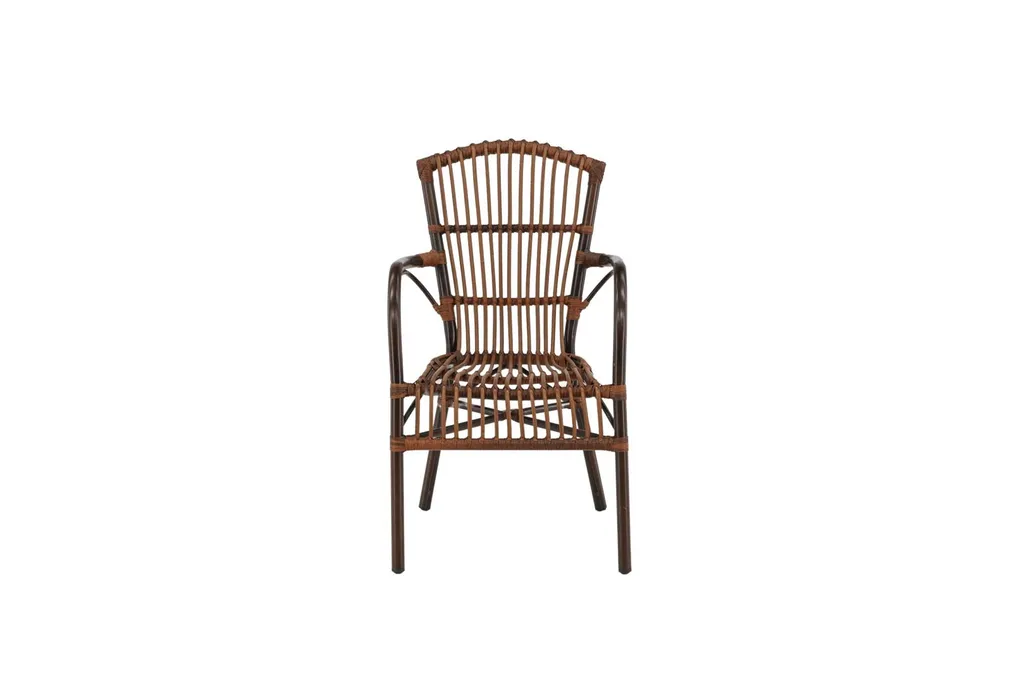 Chaise de jardin empilable Galera marron 55cm résistante aux UV et pluie