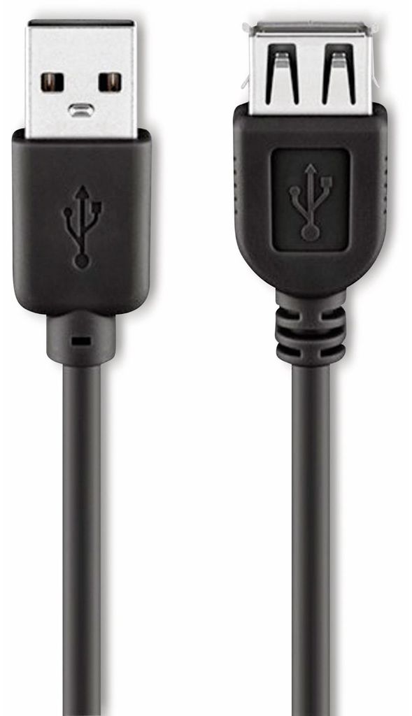Goobay 93599 Rallonge USB 2.0 Hi-Speed, noir, 1.8 m - USB Image du produit 